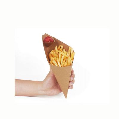 China Single Wall French Fries Cup Anti-oil Disposable Packaging Paper Cup Built In Sauce Container Packaging Paper Box Custom Color Accepted Food for sale