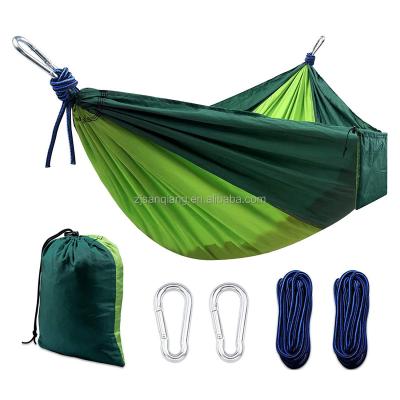 China Durable 210T Outdoor Nylon Hammock Camping Parachute Hammock With Tree Straps for sale