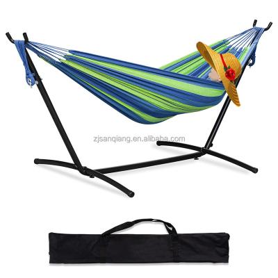 China Durable Metal Frame Cotton Hammock With Space Saving Steel Stand for sale