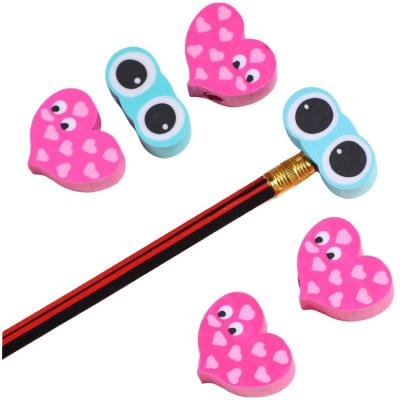 China Promotional Eraser factory Custom Cartoon Rubber Head Erasers Topper Pencils eraser with Colorful Cartoons Designed for Children for sale