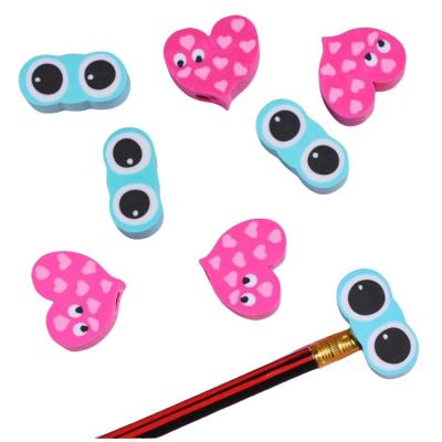 China Promotional Eraser Wholesale Custom Cartoon Rubber Head Erasers Topper Pencils with Colorful Cartoons Designed for Children for sale