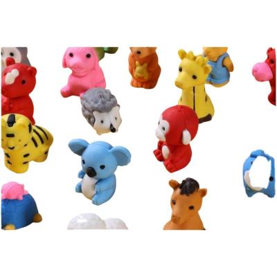 China Promotional Eraser Wholesale  3D Animal Rubber Promotional Eraser Custom Cute Kawaii Mini Pencil Rubber Eraser  for kids for sale