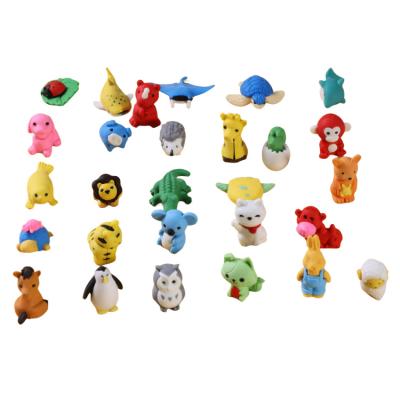 China Promotional Eraser Hot Selling Custom Cute Kawaii Mini Pencil Eraser 3D Animal Rubber Promotional Eraser for Children for sale