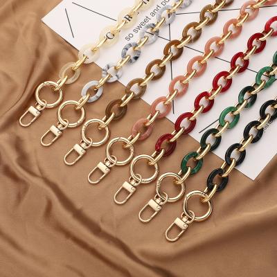 China 2021 Acrylics New Acrylic Metal Splicing Colorful Acrylic Belt Single Women Bag Chain For Handbag Accessories for sale