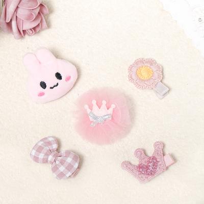 China Japan style child hair clip rabbit bow heart flower crown hair clip for kids for sale