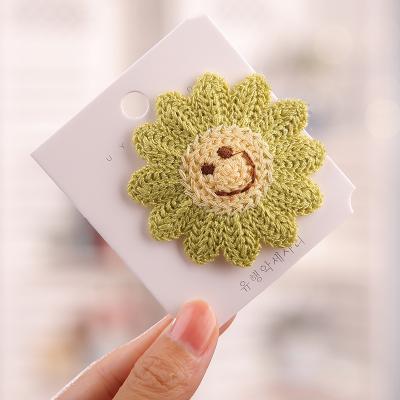 China Japan Style Woolen Yarn Knit Cute Korea Hair Clip Flower Hair Clip for sale