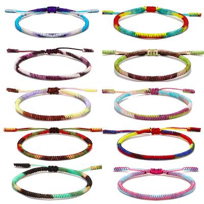 China TRENDY Handcraft diamond knot bracelet hand - gradient red rope bracelet style woven ethnic bracelet for sale