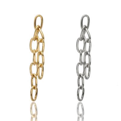 중국 Real TRENDY Chunky Statement 14k Gold Drop Women Chain Earrings For Sensitive Ears 판매용