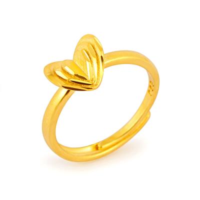 Cina Wholesale Romantic Jewelry Manufacturer Men 24k 18k Gold Plating Filled Heart Rings For Women in vendita