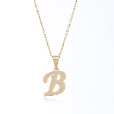 China TRENDY Hot Selling Stainless Steel Letter Pendant Personalized Gold Plated Initial Necklaces for sale