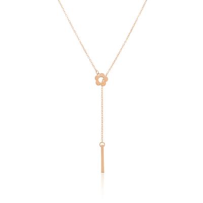 Китай Fashionable Simple Style Flower Word Vertical Bar Pendant Gold Filled Necklace продается