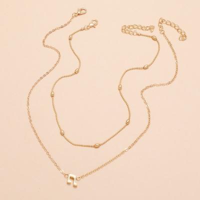 China Fashionable Hot Selling Simple Double Layer Short Necklace With Musical Notes for sale