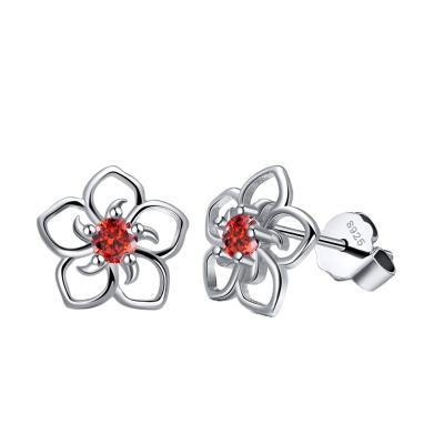 중국 2021 Trendy Fashion Style 925 Sterling Silver Aretes Sky Flower Korean Romantic Stud Earrings 판매용