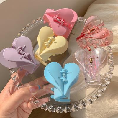 China Fashion Wholesale Macaron Candy Color Heart Shaped Springs Hawaiian Hair Clips Accessories For Girls for sale