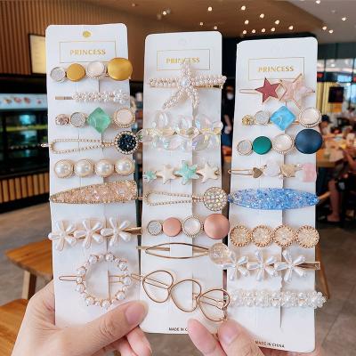 Chine Wholesale Fashion Korean Cute Children Beads Headdress Crystal Hair Clips Set For Back Head Babies à vendre