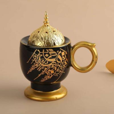 China 2020 New Arabia Hot Sale Design Resin Censer Cup Shape Creative Arabic Censer With Handle for sale