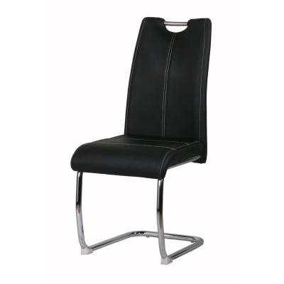 China Modern High Quality Luxury Modern Chrome Legs Dining Chair PU Seat Dining Chair for sale