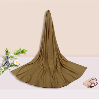 China Hot Selling Plain Dyed Quality Color Hijabs Muslim Women Pure Cotton Small Size Stretchy Tank Top Muslim Scarf for sale