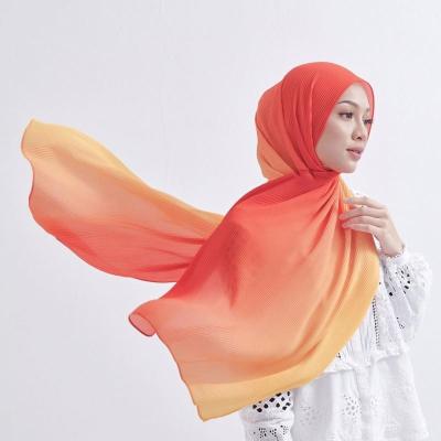 China Cotton Women Hijabs Fashion Wraps / Shawls New Long Size Pleated Bubble Chiffon Hijab for sale