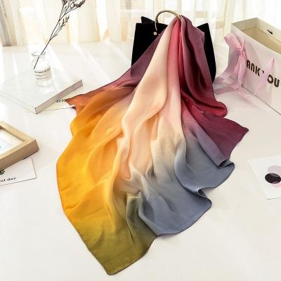 China Luxury Hijab Shawl Scarf 100% Brand Luxury Silk Feeling Square Scarf Women Fashion Hijab Wraps 2020 NEW 90x90cm for sale