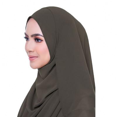 China Chiffon New Customize Brand Quality Stitching Fashionable Plain Chiffon Scarf Women Hijab 2M*70CM Long Size for sale