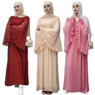 China 2019 fashion new hot sale big sleeves turkey women dress islamic clothing chiffon abaya clothing for sale