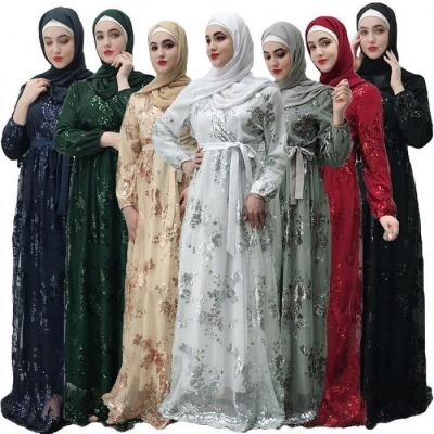 China Fashion/2019 Hot Sale Luxury Women Long Dress Dubai Muslim Islamic Jilbab Kaftan Abaya Maxi Robe Gown for sale