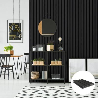 China Waterproof+ECO-Friendly Decorative Black Slats Wpc Exterior Grooved Composite Wall Panel Outer Cladding for sale