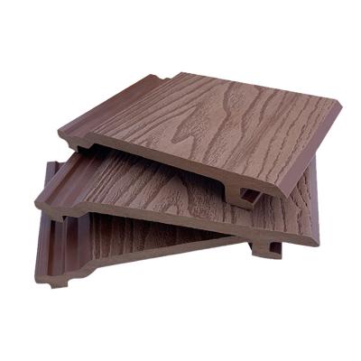 China High Quality Modern Anti-Crack Wood Grain WPC PVC Wall Panel Cladding External Exterior Decoration for sale