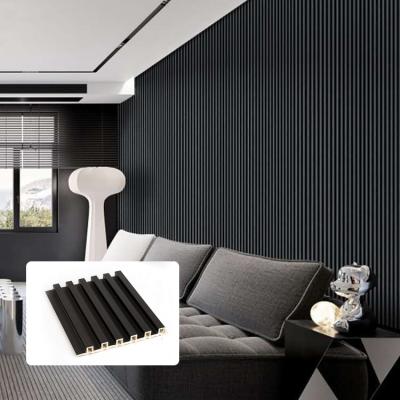 China Waterproof+ECO-Friendly Decor Wood PVC Cladding Indoor Plastic Composite Wall Panel WPC Liner Grooved Interior Wall Panel for sale