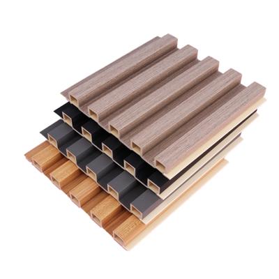 China New Waterproof+ECO-Friendly PVC Film Composite Cladding Materials Fluted Panel Wpc Internal Wall Cladding for sale