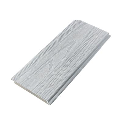 China Waterproof+ECO-Friendly House Exterior Wood Grain Grooved Wpc Decking Decorative Solid Pellets Laminated Woodgrain Construction White 3d Wall Panels for sale