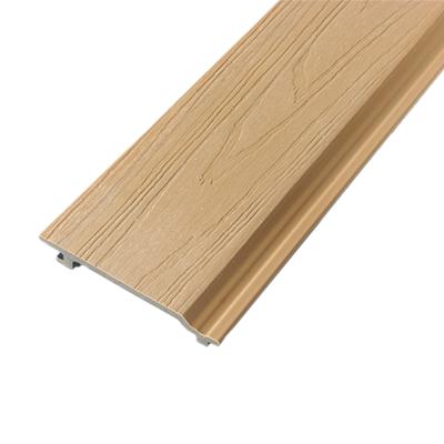 China Waterproof+ECO-Friendly Exterior House WPC Panel Wood Grain Embossed Wood Plastic Composite Wall Cladding for sale