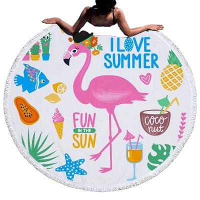 China QUICK DRY custom fashion cheap soft last logo travel photo printed round beach towel for sale