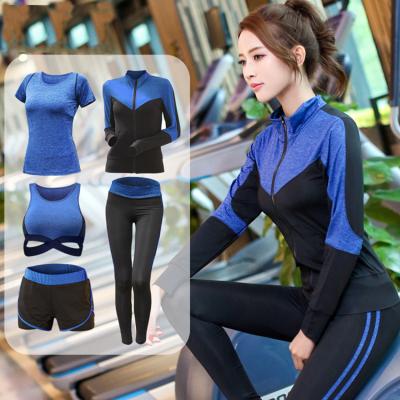 China Breathable 5 Piece Yoga Sets Fitness Yoga Wear Sport Clothing Set for sale