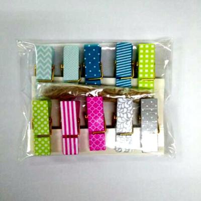 China Anti-scrac colorful wooden paper clipe, wooden photo clip for wholesale for sale