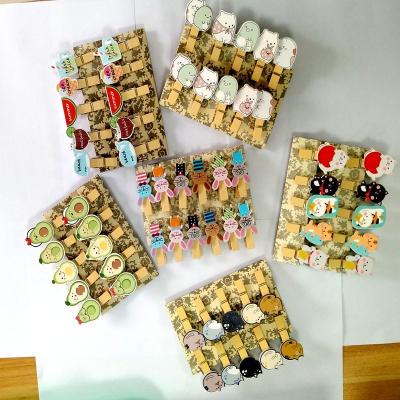 China Anti-scrac candy color wooden paper clipe, wooden photo clip for wholesale for sale