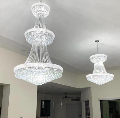 China Modern Glittery Crystal Chandelier Hotel Home Medium Chandelier Chrome Plated 71006 for sale