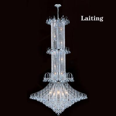 China fascinating & Hotel Luxury Gorgeous Lighting Crystal Chandelier Chrome Brush Finish Chandelier for sale