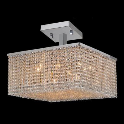 China Iighting Square Crystal Flush Mount Modern Ceiling Decorative Golden Led Light for sale