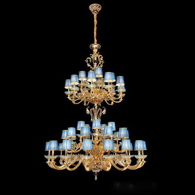 China Post Modern French Crystal Villa Show Chandelier Zinc Alloy Hanging Lamp for sale