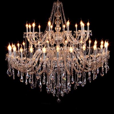 China Large Contemporary Islamic 30-Lights Light Gold Bohemian Glass Chandelier For Entryway Living Room for sale