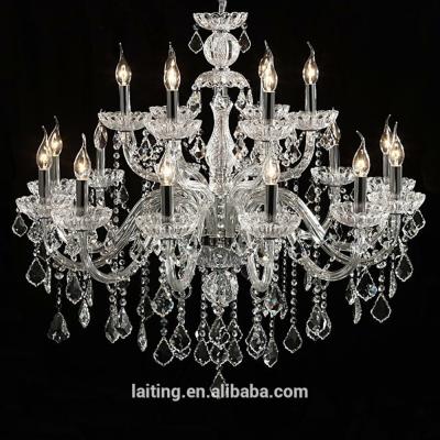 China Luxury Shade Of Crystal Candle Chandelier With K9 Lobby Wedding Lamp for sale