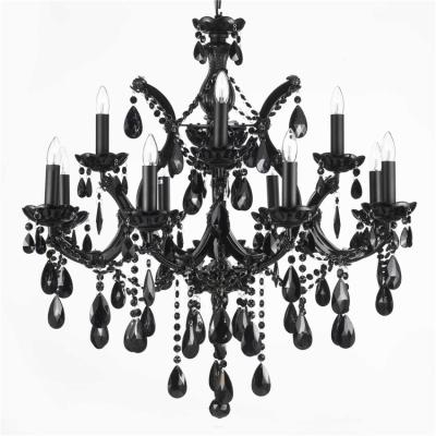 China Home Black Metal Frame Gypsy Chandelier for Bedroom Dining Room Living Room Lighting for sale