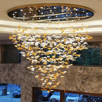 China Largest Modern Decorative Project Chandelier Art Custom Lighting Glass Lamp for sale