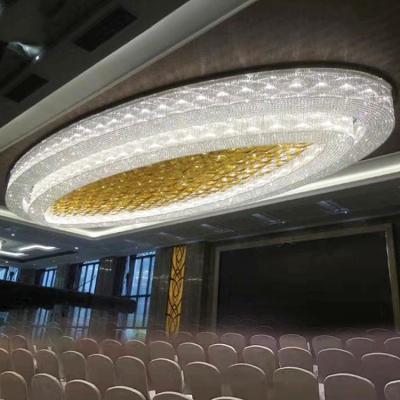 China Crystal Classical High Quality Custom Made Indoor Oval Project Crystal Chandelier Hotel Lighting for sale