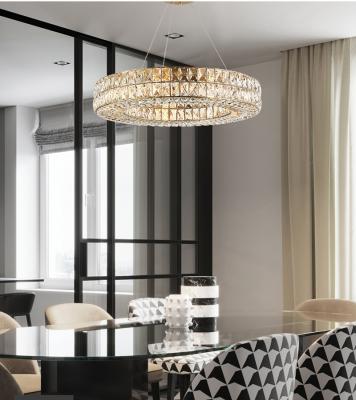 China fascinating & luxury luxury living room lighting E12 E14 Ring Crystal Chandelier Contemporary 220V for sale