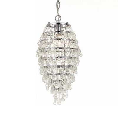 China Modern Indoor Chrome Raindrop Crystal Chandelier Ceiling Light With Pendant Balls for sale