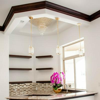 China Iighting Decorative Modern Linear Light Crystal Pendant Lighting For Kitchen Island for sale