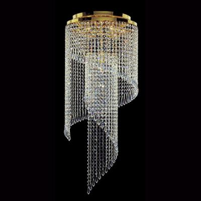 China Modern Round Gold Plated Coffee Lighting Light GU10 Raindrop Crystal Ceiling Chandelier Lamp For Sale for sale